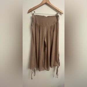 Women’s Cropped Palazzo Pants Mushroom Taupe MEDIUM NWT